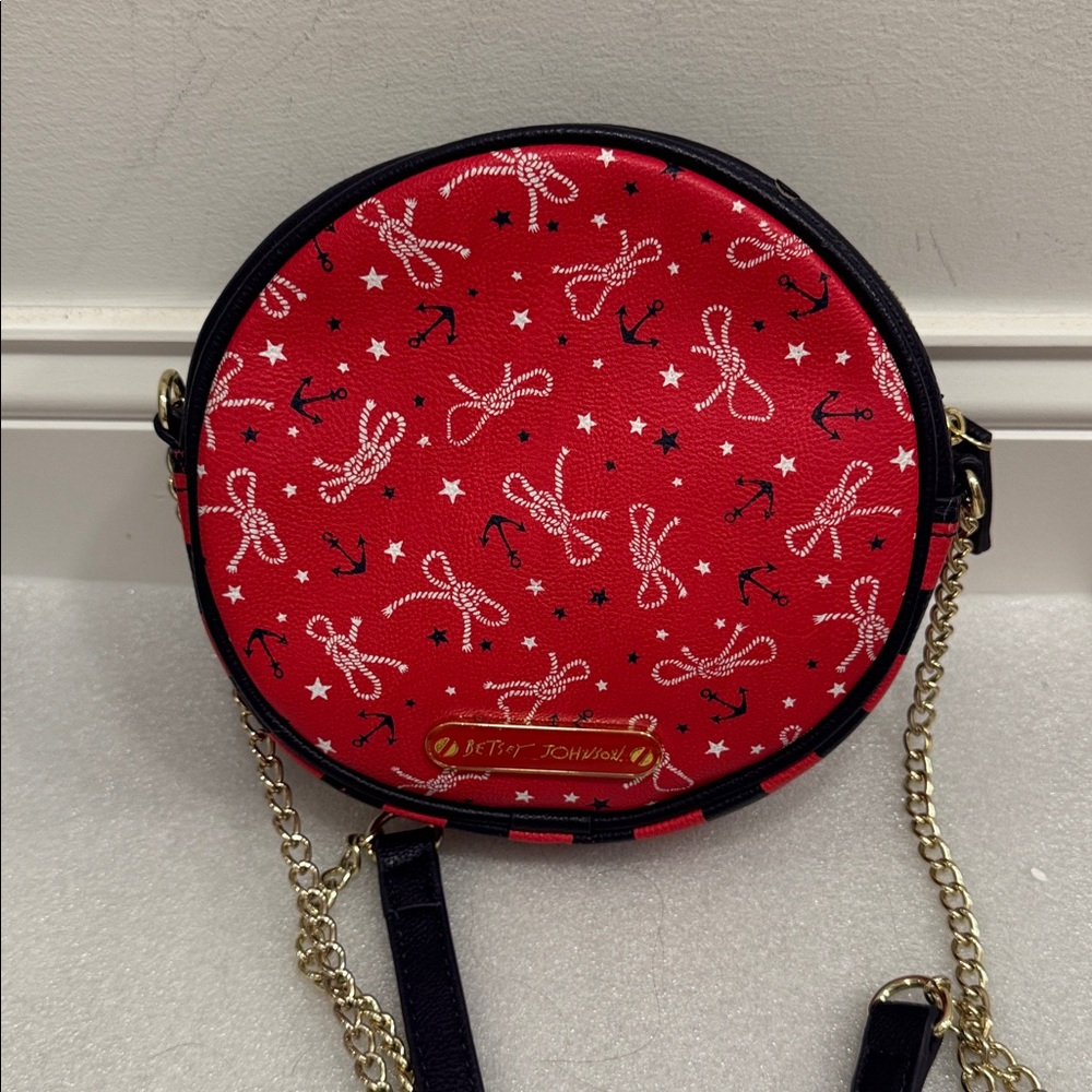Betsey Johnson nautical wheel anchor circular crossbody bag purse - Picture 2 of 7